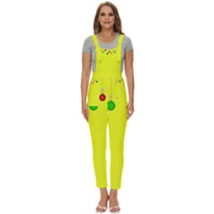 Christmas-bowls-garland-decoration Women s Pinafore Overalls Jumpsuit by Amaryn4rt