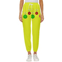 Christmas-bowls-garland-decoration Women s Cropped Drawstring Pants