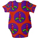 Christmas Candles Seamless Pattern Baby Short Sleeve Bodysuit View2