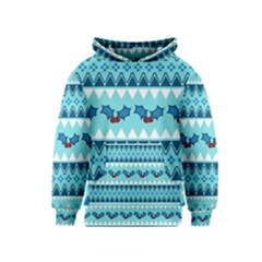 Blue Christmas Vintage Ethnic Seamless Pattern Kids  Pullover Hoodie by Amaryn4rt