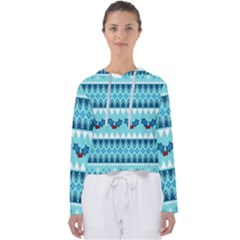 Blue Christmas Vintage Ethnic Seamless Pattern Women s Slouchy Sweat by Amaryn4rt