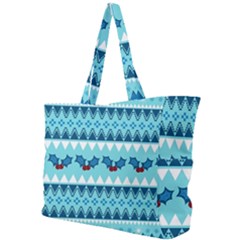 Blue Christmas Vintage Ethnic Seamless Pattern Simple Shoulder Bag by Amaryn4rt