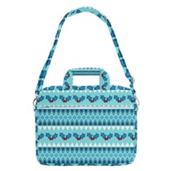 Blue Christmas Vintage Ethnic Seamless Pattern Macbook Pro 13  Shoulder Laptop Bag 