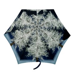 Tree Pine White Starlight Night Winter Christmas Mini Folding Umbrellas by Amaryn4rt