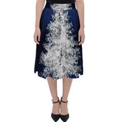 Tree Pine White Starlight Night Winter Christmas Classic Midi Skirt by Amaryn4rt