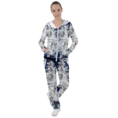 Tree Pine White Starlight Night Winter Christmas Women s Tracksuit by Amaryn4rt