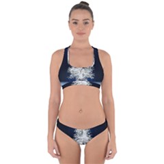 Tree Pine White Starlight Night Winter Christmas Cross Back Hipster Bikini Set by Amaryn4rt