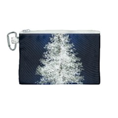 Tree Pine White Starlight Night Winter Christmas Canvas Cosmetic Bag (medium) by Amaryn4rt