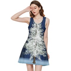 Tree Pine White Starlight Night Winter Christmas Inside Out Racerback Dress by Amaryn4rt