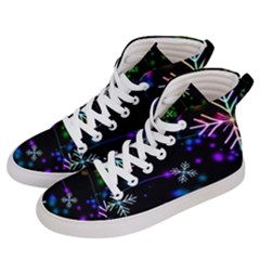 Snowflakes Snow Winter Christmas Women s Hi-top Skate Sneakers by Amaryn4rt