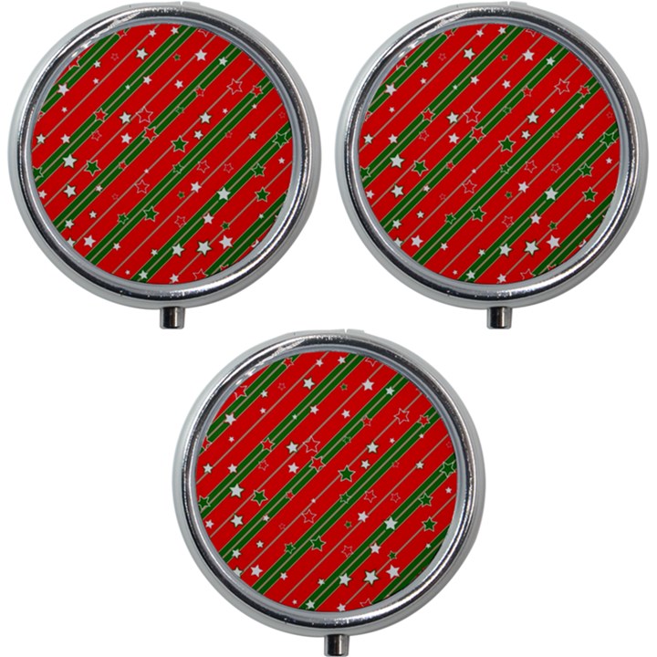 Christmas-paper-star-texture     - Mini Round Pill Box (Pack of 3)