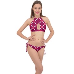 Christmas-background-wallpaper Cross Front Halter Bikini Set by Amaryn4rt