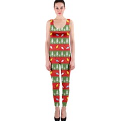 Christmas-papers-red-and-green One Piece Catsuit by Amaryn4rt