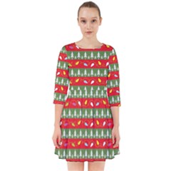 Christmas-papers-red-and-green Smock Dress by Amaryn4rt