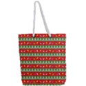 Christmas-papers-red-and-green Full Print Rope Handle Tote (Large) View2