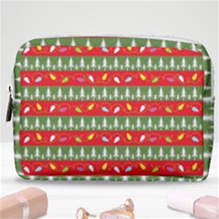 Christmas-papers-red-and-green Make Up Pouch (medium) by Amaryn4rt