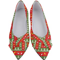 Christmas-papers-red-and-green Women s Bow Heels by Amaryn4rt