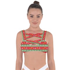 Christmas-papers-red-and-green Bandaged Up Bikini Top by Amaryn4rt