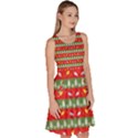 Christmas-papers-red-and-green Knee Length Skater Dress With Pockets View3