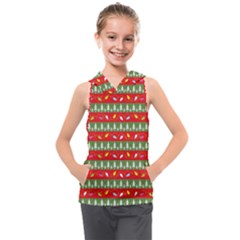 Christmas-papers-red-and-green Kids  Sleeveless Hoodie by Amaryn4rt