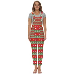 Christmas-papers-red-and-green Women s Pinafore Overalls Jumpsuit by Amaryn4rt