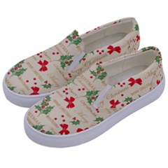 Christmas-paper-scrapbooking-- Kids  Canvas Slip Ons by Amaryn4rt