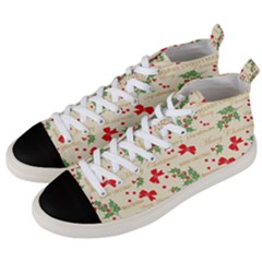 Christmas-paper-scrapbooking-- Men s Mid-top Canvas Sneakers by Amaryn4rt