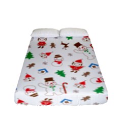 Christmas Shading Pattern Fitted Sheet (full/ Double Size) by Amaryn4rt