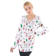 Christmas Shading Pattern Tie Up T-shirt by Amaryn4rt