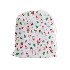 Christmas Shading Pattern Drawstring Pouch (xl) by Amaryn4rt