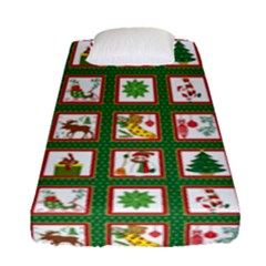 Christmas-paper-christmas-pattern Fitted Sheet (single Size) by Amaryn4rt