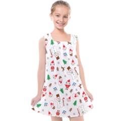 Christmas Shading Pattern Kids  Cross Back Dress by Amaryn4rt