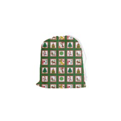 Christmas-paper-christmas-pattern Drawstring Pouch (xs) by Amaryn4rt