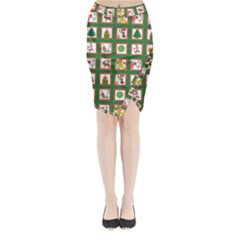 Christmas-paper-christmas-pattern Midi Wrap Pencil Skirt by Amaryn4rt