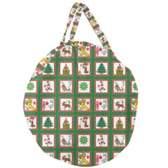 Christmas-paper-christmas-pattern Giant Round Zipper Tote by Amaryn4rt