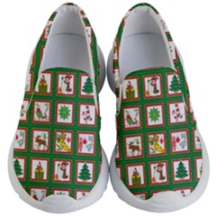 Christmas-paper-christmas-pattern Kids Lightweight Slip Ons by Amaryn4rt