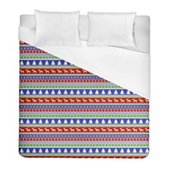 Christmas-color-stripes Pattern Duvet Cover (full/ Double Size) by Amaryn4rt