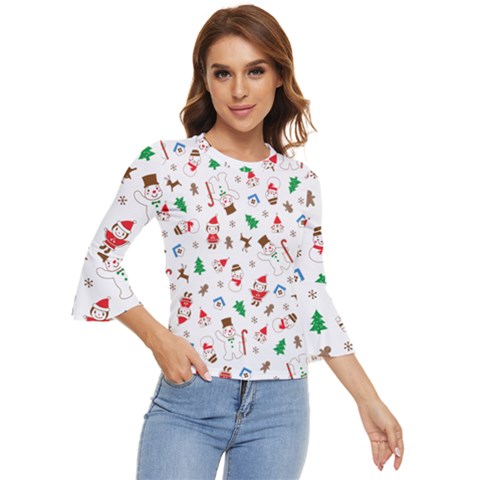 Christmas Shading Pattern Bell Sleeve Top by Amaryn4rt