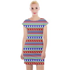 Christmas-color-stripes Pattern Cap Sleeve Bodycon Dress by Amaryn4rt