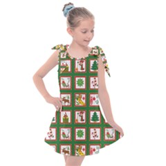 Christmas-paper-christmas-pattern Kids  Tie Up Tunic Dress by Amaryn4rt