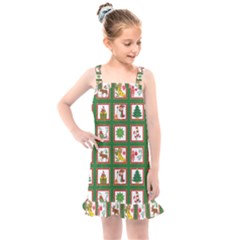 Christmas-paper-christmas-pattern Kids  Overall Dress by Amaryn4rt