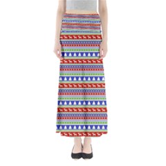 Christmas-color-stripes Pattern Full Length Maxi Skirt by Amaryn4rt