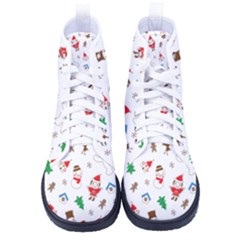 Christmas Shading Pattern Men s High-top Canvas Sneakers