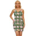 Christmas-paper-christmas-pattern Wrap Tie Front Dress View1