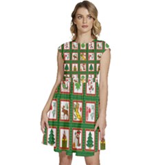 Christmas-paper-christmas-pattern Cap Sleeve High Waist Dress by Amaryn4rt