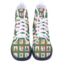 Christmas-paper-christmas-pattern Kid s High-top Canvas Sneakers by Amaryn4rt