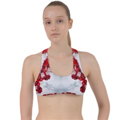 Christmas-background-tile-gifts Criss Cross Racerback Sports Bra