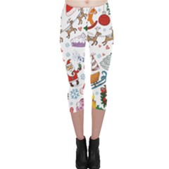 Christmas Theme Decor Illustration Pattern Capri Leggings  by Amaryn4rt