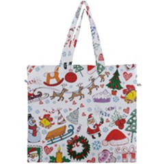 Christmas Theme Decor Illustration Pattern Canvas Travel Bag