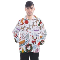 Christmas Theme Decor Illustration Pattern Men s Half Zip Pullover by Amaryn4rt